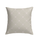 Soft indoor pillow with Meadow Whispers pattern.